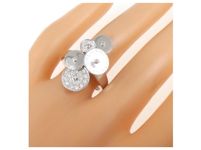Bulgari Anello Bvlgari Cycladi in oro bianco 18K e diamante - vista 5