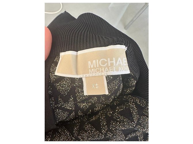 Pull à col roulé monogramme Michael Kors - Doré et Noir - vue 2