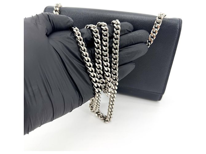Autre Marque Saint Laurent Classic Monogram Grainy Leather Small Nero - vista 7