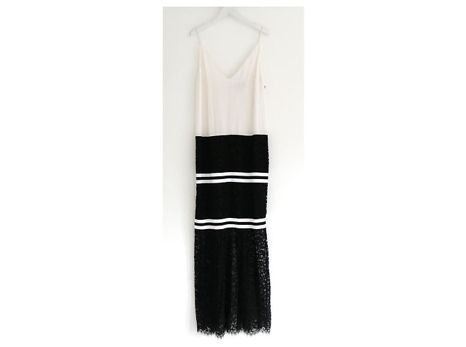 Chanel 17P Resort 'Cuba' Seiden-Spitzenkleid Schwarz Weiß - Ansicht 2
