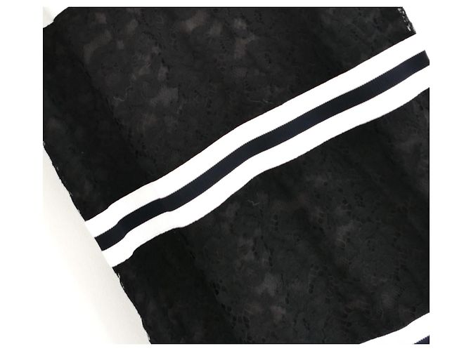 Chanel 17P Resort 'Cuba' Seiden-Spitzenkleid Schwarz Weiß - Ansicht 3