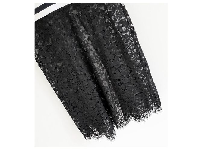 Chanel 17P Resort 'Cuba' Seiden-Spitzenkleid Schwarz Weiß - Ansicht 4