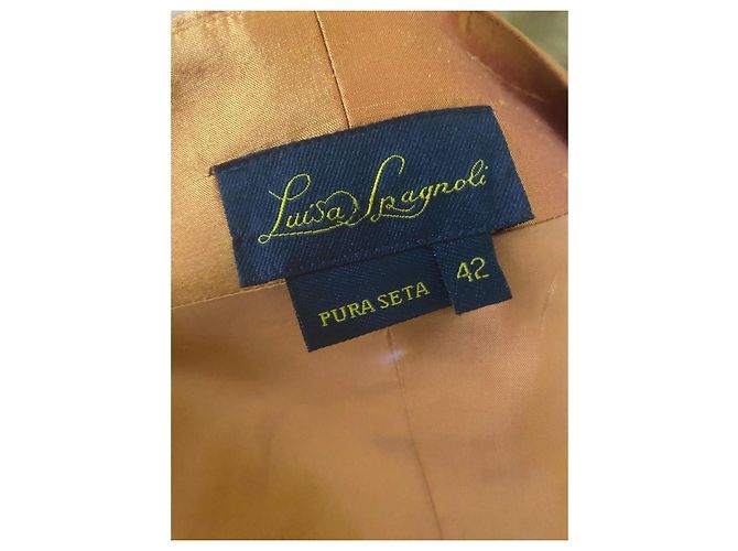 Chaqueta de seda adornada naranja Luisa Spagnoli - vue 3