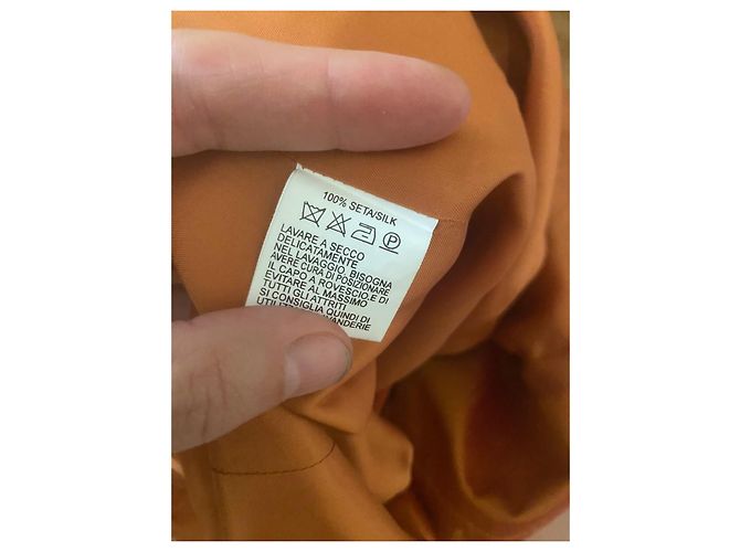 Chaqueta de seda adornada naranja Luisa Spagnoli - vue 4