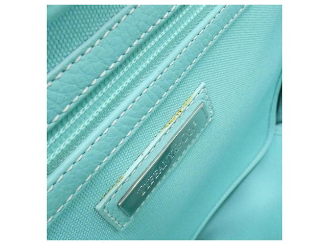 Autre Marque Bolsa de couro e lona azul Tiffany - vista 10