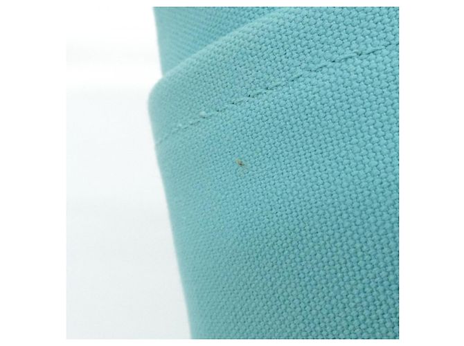 Autre Marque Bolsa de couro e lona azul Tiffany - vista 4