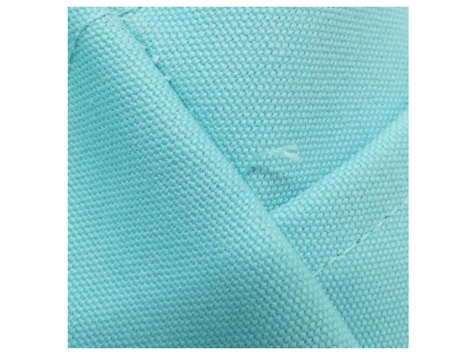Autre Marque Bolsa de couro e lona azul Tiffany - vista 6