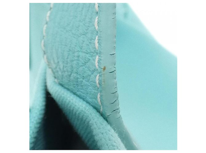 Autre Marque Bolsa de couro e lona azul Tiffany - vista 8