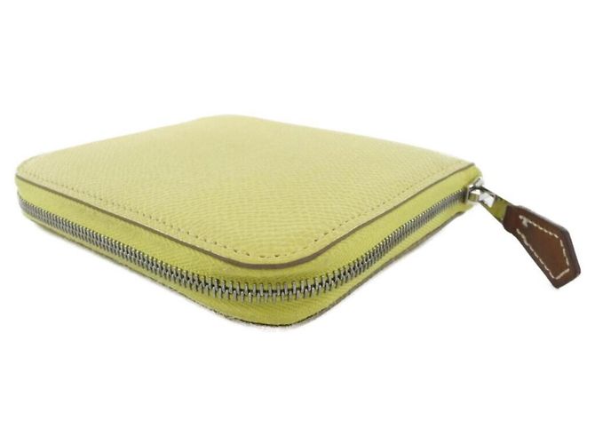 Hermès Portafoglio compatto in seta Hermes Equateur Giallo - vista 2