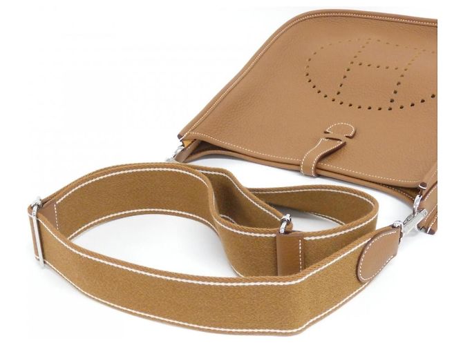 Hermès Borsa a tracolla Hermes SELLIER BICOLOR Evelyne 3 PM Marrone Caramello - vista 4