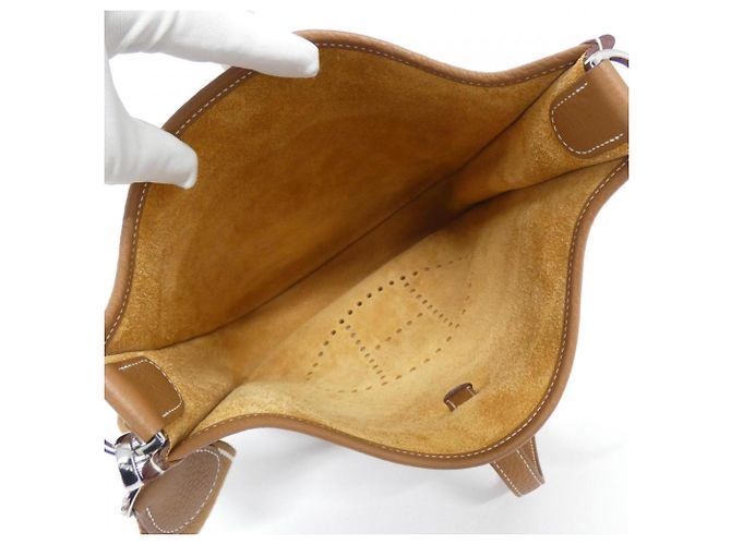 Hermès Borsa a tracolla Hermes SELLIER BICOLOR Evelyne 3 PM Marrone Caramello - vista 5