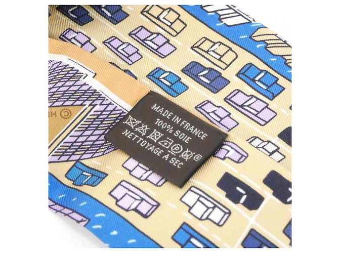 Hermès Pañuelo Twilly Hermes Pantin City Azul Beige - vista 3