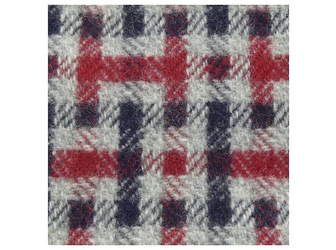 Hermès Stola Hermes Grigio, Blu Navy e Rosso Marrone - vista 4