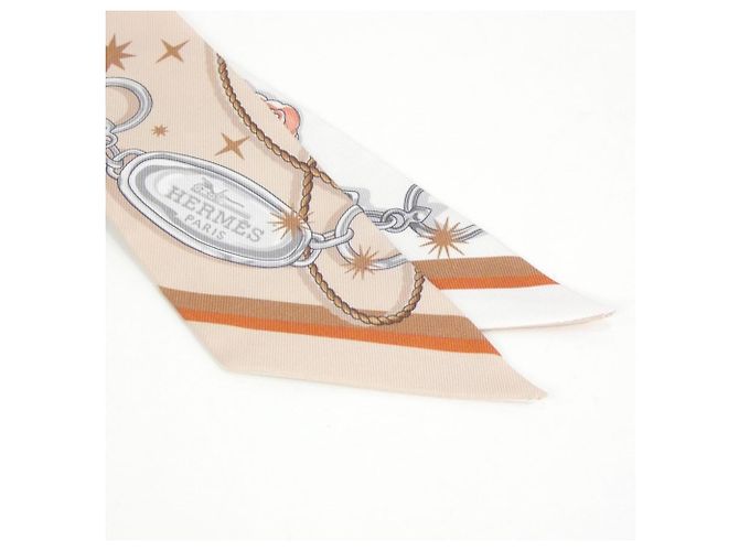 Hermès Twilly Hermes C'EST LA FETE Bianco Beige - vista 2