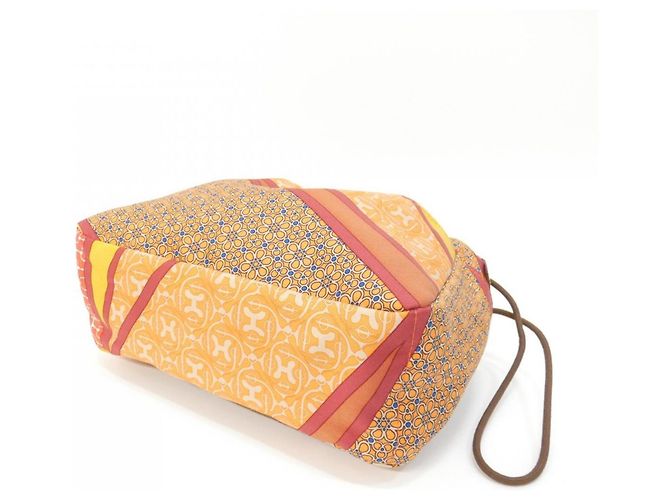 Hermès Hermes CARRE EN CRAVATES Pochette per borsa Fourbi Rosso Arancione - vista 3