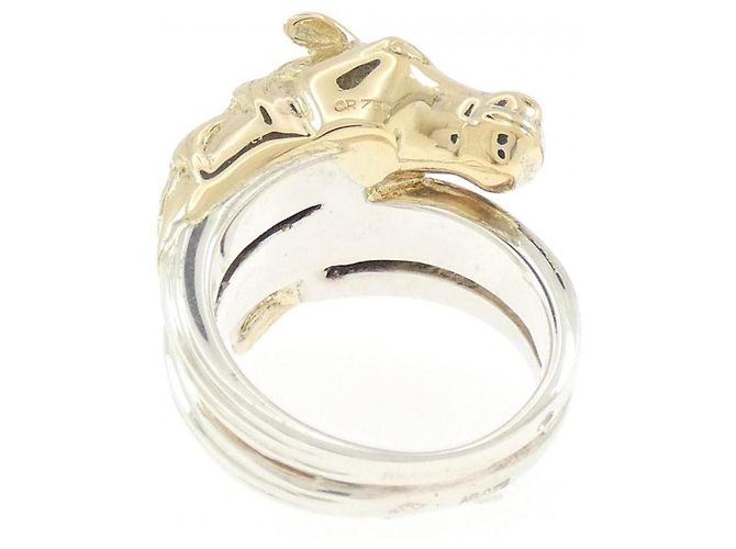 Hermès Hermes 925 750YG Bandring Silber Golden - Ansicht 3
