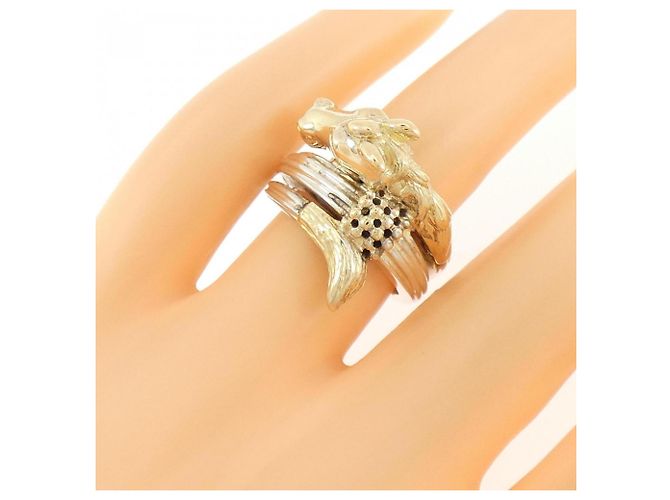Hermès Hermes 925 750YG Bandring Silber Golden - Ansicht 5