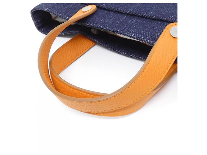 Hermès Bolsa Hermes 1462298 Laranja Azul marinho - vista 5