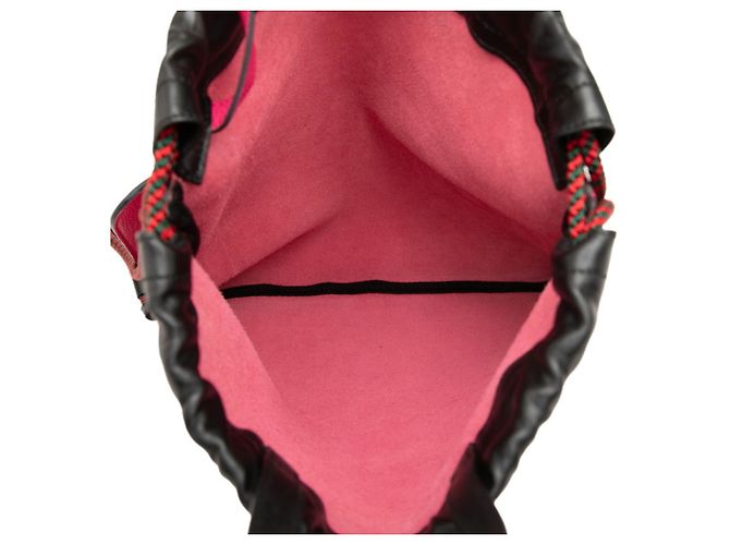 Mochila de cordón Gucci en piel rosa - vista 4