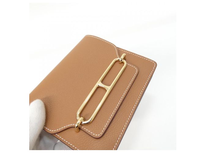 Hermès Hermes Luli Slim Bi-fold Wallet Brown - view 3