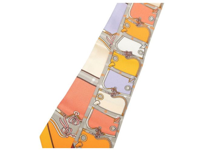 Hermès Hermes Twilly Camails Seidenschal Braun Mehrfarben - Ansicht 2