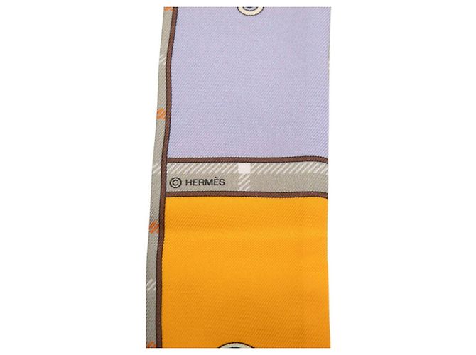 Hermès Hermes Twilly Camails Seidenschal Braun Mehrfarben - Ansicht 3
