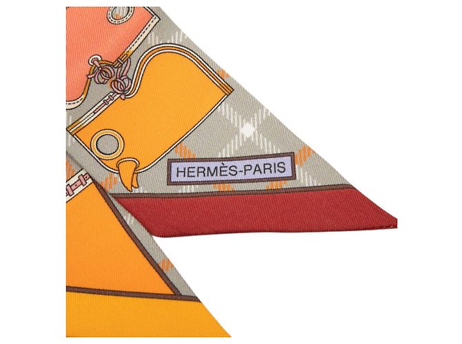 Hermès Hermes Twilly Camails Seidenschal Braun Mehrfarben - Ansicht 4