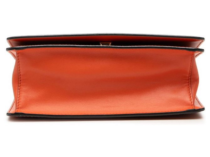 Bolsa de Ombro Prada Saffiano com Corrente Laranja - vista 3