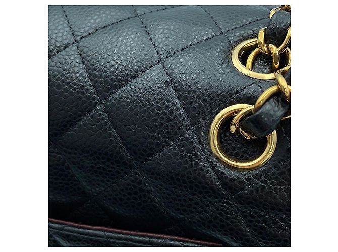 Borsa a spalla Chanel Black Matelassé Nero - vista 9