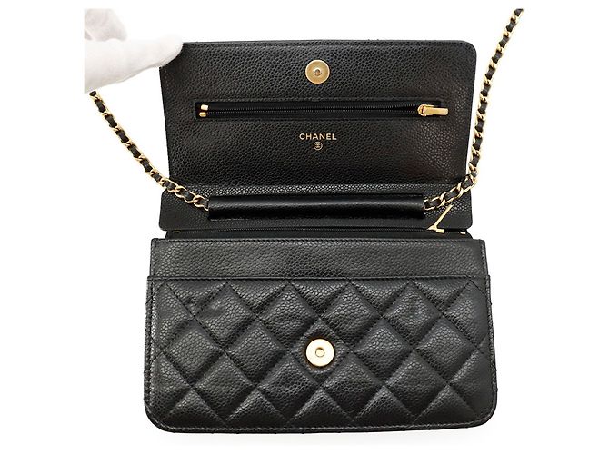 Chanel Classic Matelassé Chain Wallet Schwarz - Ansicht 5