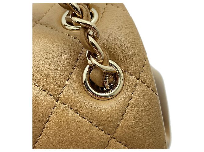Mochila Chanel Matelassé de piel de cordero Beige - vista 11