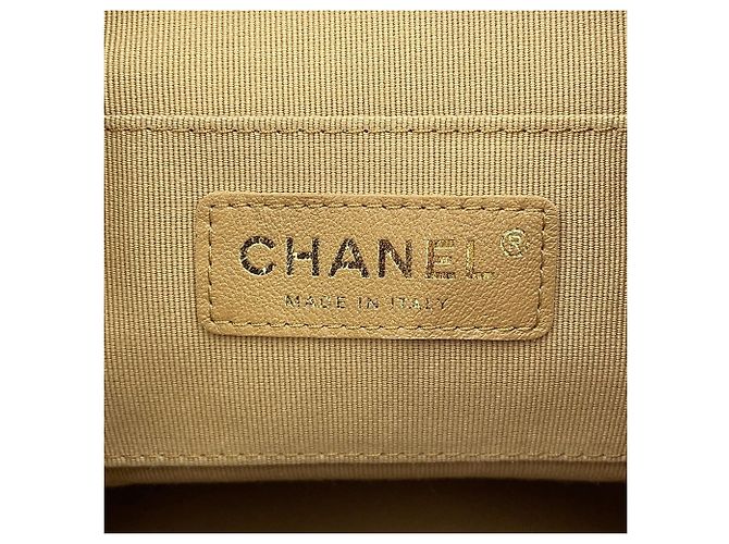 Mochila Chanel Matelassé de piel de cordero Beige - vista 13