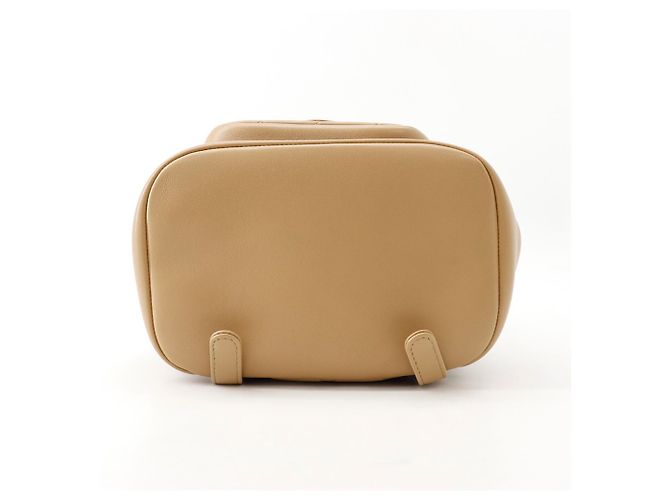 Mochila Chanel Matelassé de piel de cordero Beige - vista 3