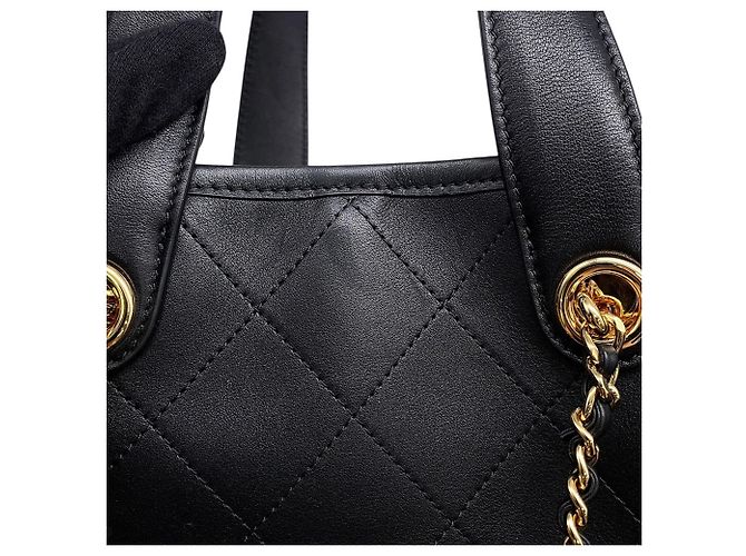 Borsa a tracolla Chanel in vitello nero - vista 11