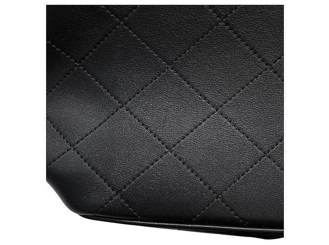 Borsa a tracolla Chanel in vitello nero - vista 8