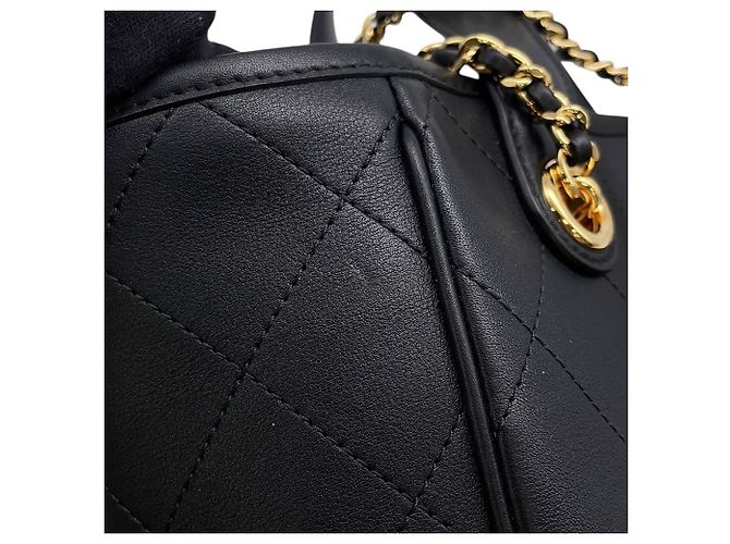 Borsa a tracolla Chanel in vitello nero - vista 9