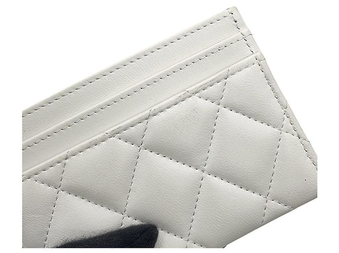 Tarjetero Chanel de piel de cordero Blanco - vista 5
