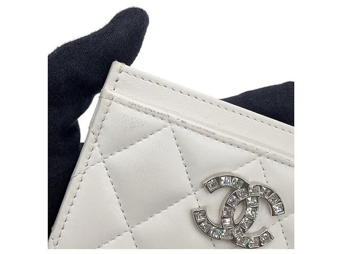 Tarjetero Chanel de piel de cordero Blanco - vista 9