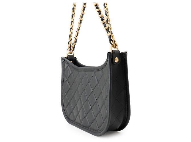 Borsa a tracolla Chanel Matelassé in pelle nera Nero - vista 2