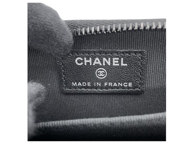 Chanel Matelassé Münzbeutel aus schwarzem Lammleder - Ansicht 8