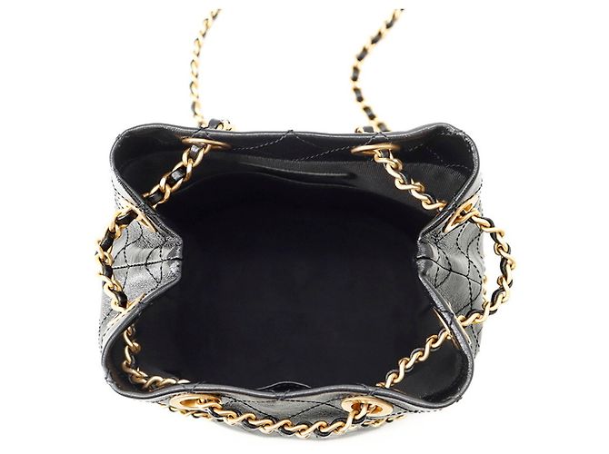 Borsa a tracolla Chanel Matelassé in pelle d'agnello nera Nero - vista 6