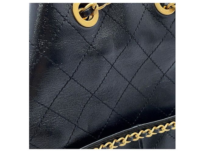 Borsa a tracolla Chanel Matelassé in pelle d'agnello nera Nero - vista 7