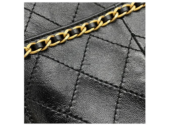 Borsa a tracolla Chanel Matelassé in pelle d'agnello nera Nero - vista 9