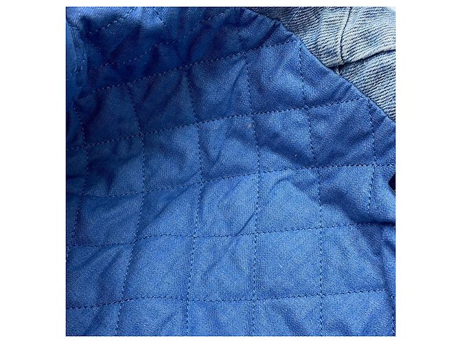 Borsa a tracolla Chanel Matelassé in denim blu - vista 10
