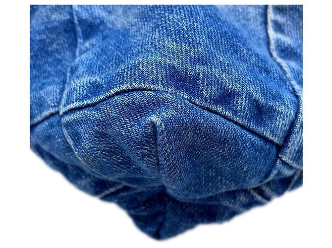Borsa a tracolla Chanel Matelassé in denim blu - vista 7