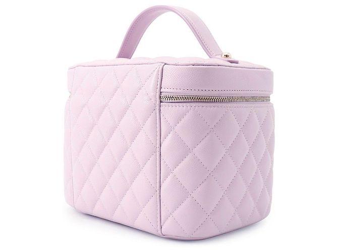 Borsa Vanity Chanel Matelassé Porpora - vista 2