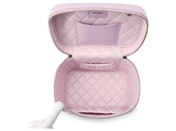 Borsa Vanity Chanel Matelassé Porpora - vista 5