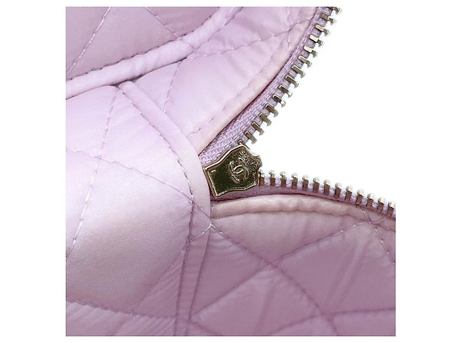 Borsa Vanity Chanel Matelassé Porpora - vista 9