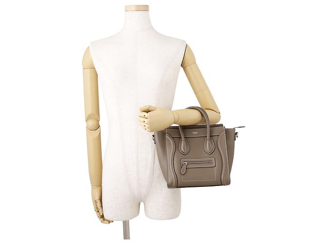 Céline Celine Luggage Nano Shopper Handtasche Grau - Ansicht 5