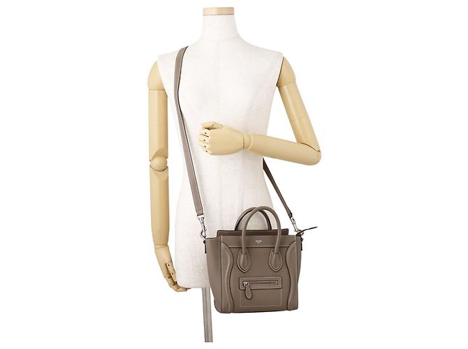 Céline Celine Luggage Nano Shopper Handtasche Grau - Ansicht 6